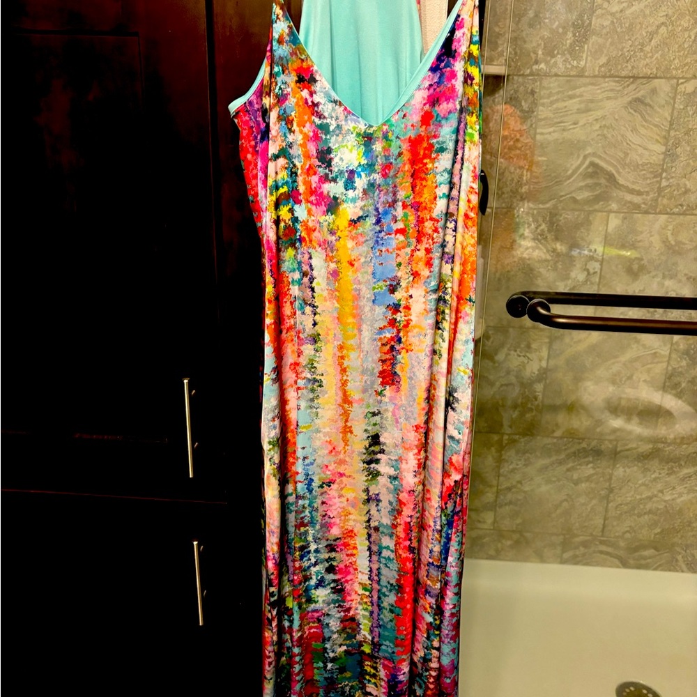 Fairycore Nicole Miller Rainbow Maxi Dress